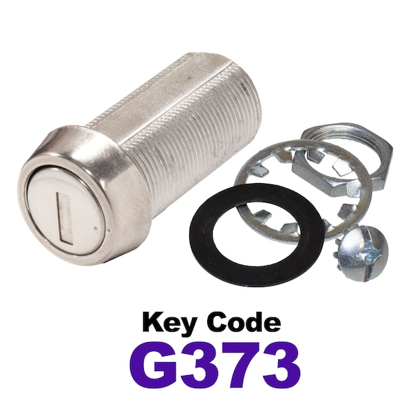Global RV SS Compartment Lock, Cam/Blade Style, 1-3/8in Threaded Barrel, Keyed to G373, Blades not Included CLB-373-138-SS - main